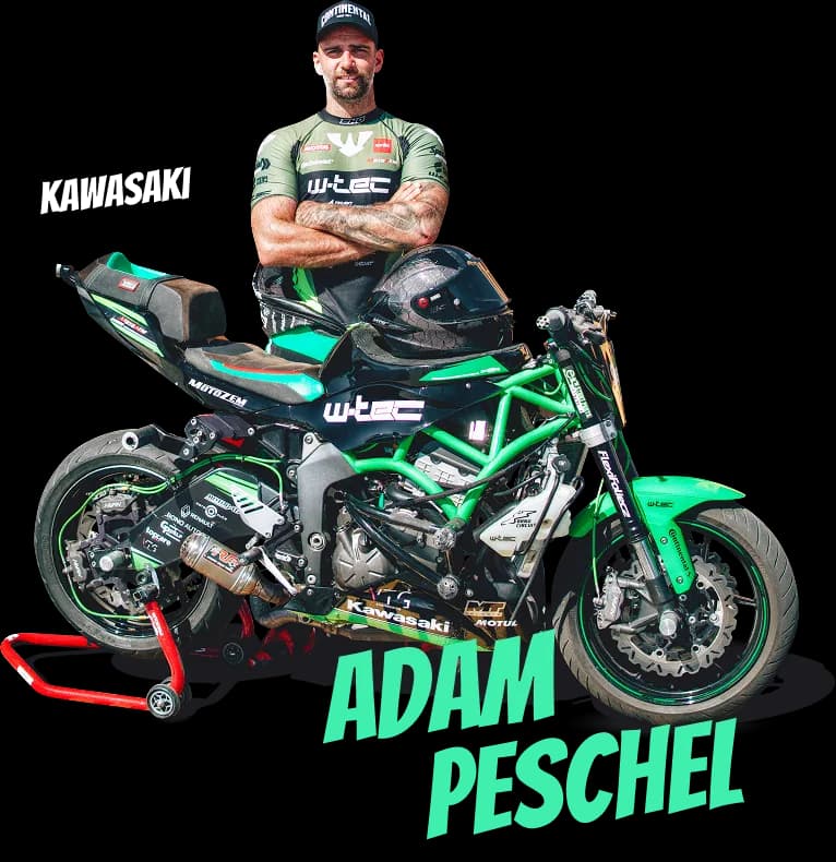 Adam Peschel a jeho Kawasaki